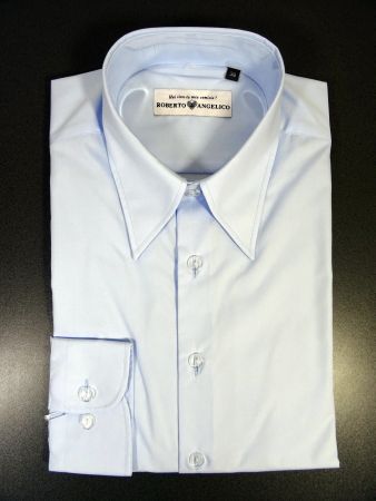 Elegantes Roberto Angellico Herrenhemd Grösse 38 hellblau
