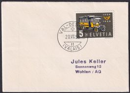 1956, attraktiver Kleinbrief von Val des Dix (Wallis)