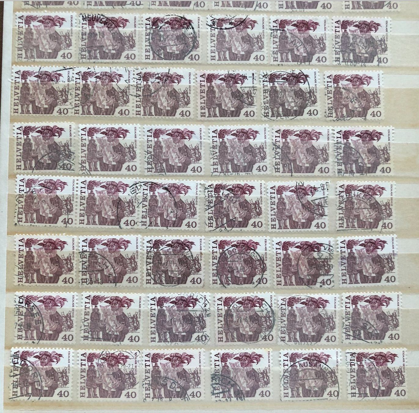 Tutti i francobolli: Nr.598 mit Stempel 60 Stück – Usato da Aarau venduto da Billa007 2