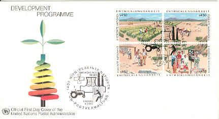Tutti i francobolli: UNO Wien 1986 4 einzelm. a/FDC – Usato da Winterthur venduto da Kyoung