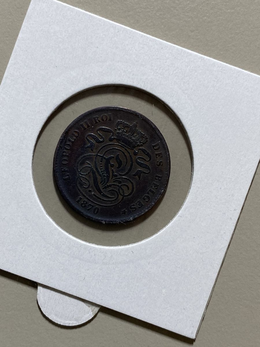 Alle Münzen: Belgique - 2 centimes - 1870 - Français  – Gebraucht aus Payerne von Mike1682 1