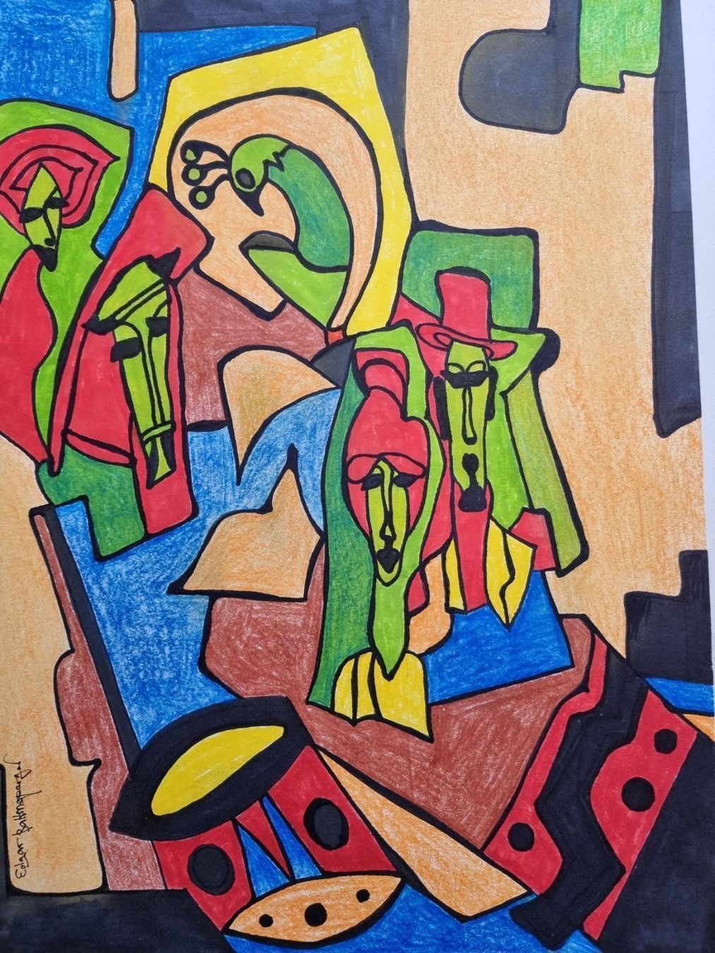 Poster & Bilder: EGAR BALTENSPERGER ORIGINAL MISCHTECHNIK AUF PAPIER SIGNIERT – Gebraucht aus Gersau von grafik-kunst 1