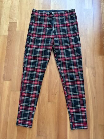 Zara Karo Tarzan Hose M 36 38 rot schwarz
