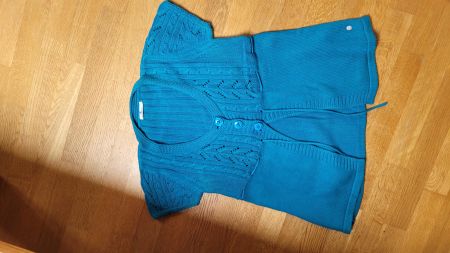 Strickjäckli kurzarm Tom Tailor, Grösse 40, türkis/petrol