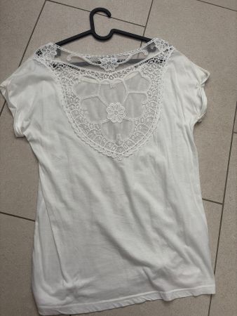Guess T-Shirt Weiss Grösse S/M mit Spitze