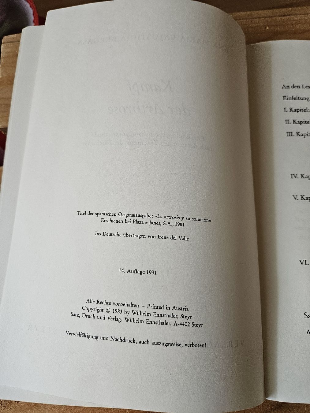 Libri: Kampf der Arthrose - Ihre Biochemische Behandlung – Usato da Ebikon venduto da SecondChance_byM 2