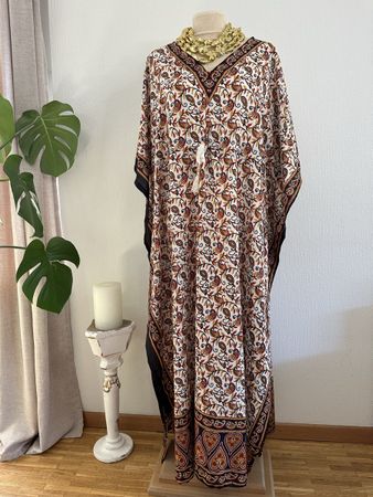 Robe longue d'été style bohème, imprimé cachemire, taille un