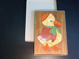 Holzpuzzle Ente in Holzrahmen - Puzzle aus Holz