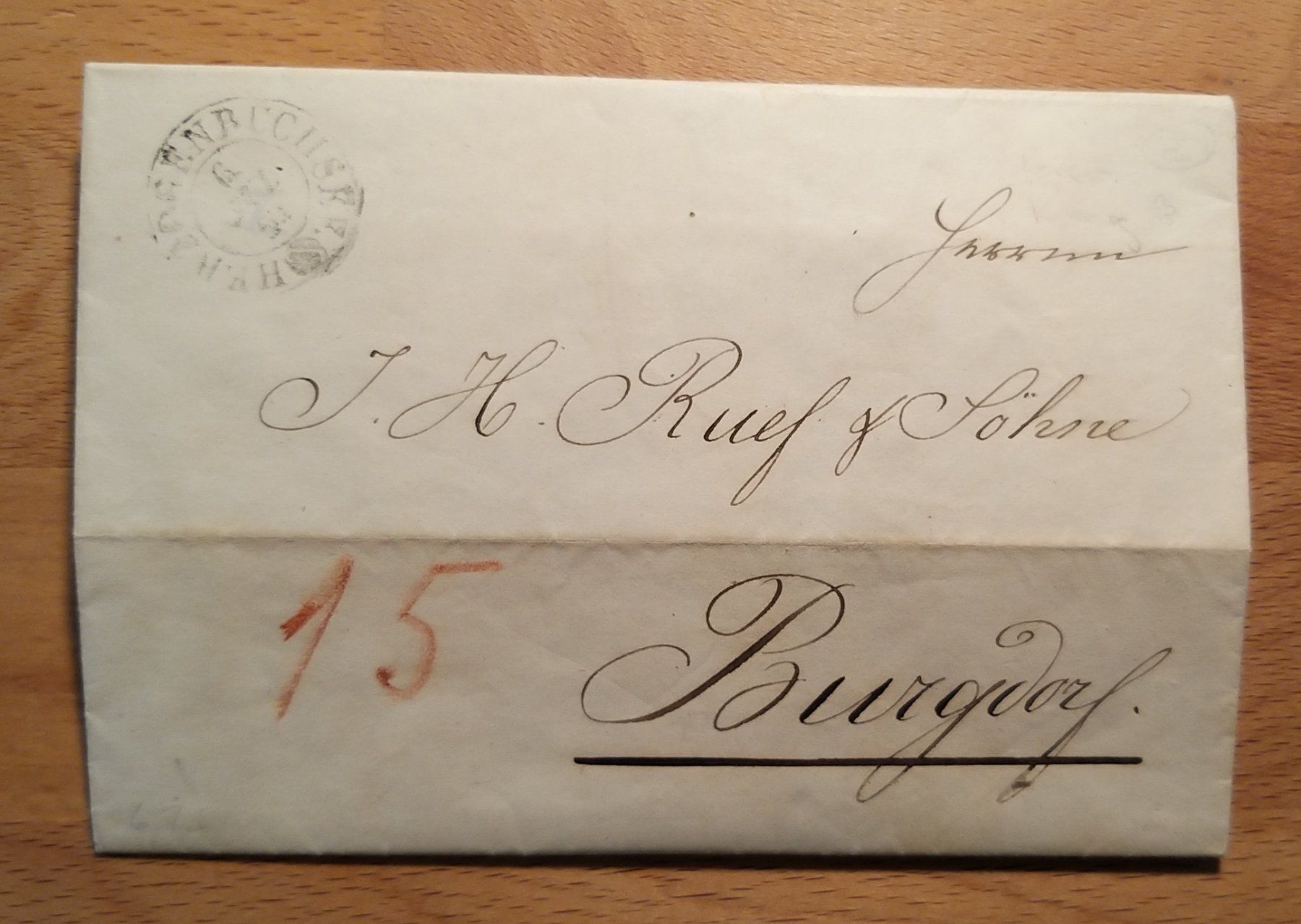 Tutti i francobolli: Herzogenbuchsee nach Burgdorf 1854 – Usato da Unterägeri venduto da PhilatelieStudiger