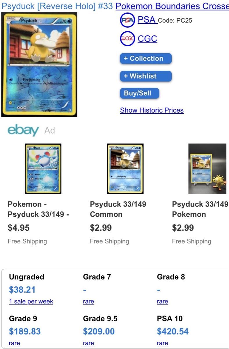 Pokémon Carte collezionabili: Psyduck Reverse Holo 33 - EN – Usato da Zürich venduto da LJF 3
