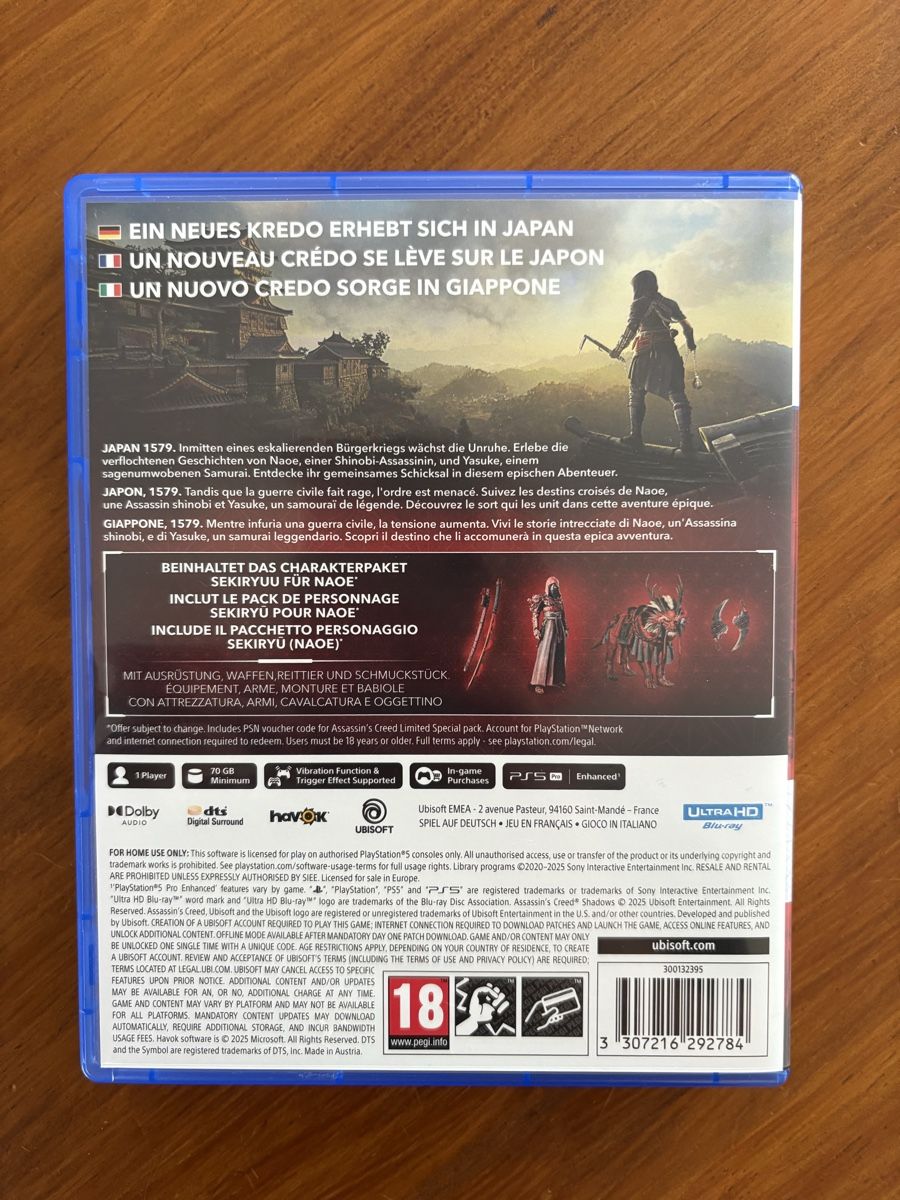 Sony Jeux: Assassins Creed Shadows PS5 – D'occasion à Zürich par Malika00 1