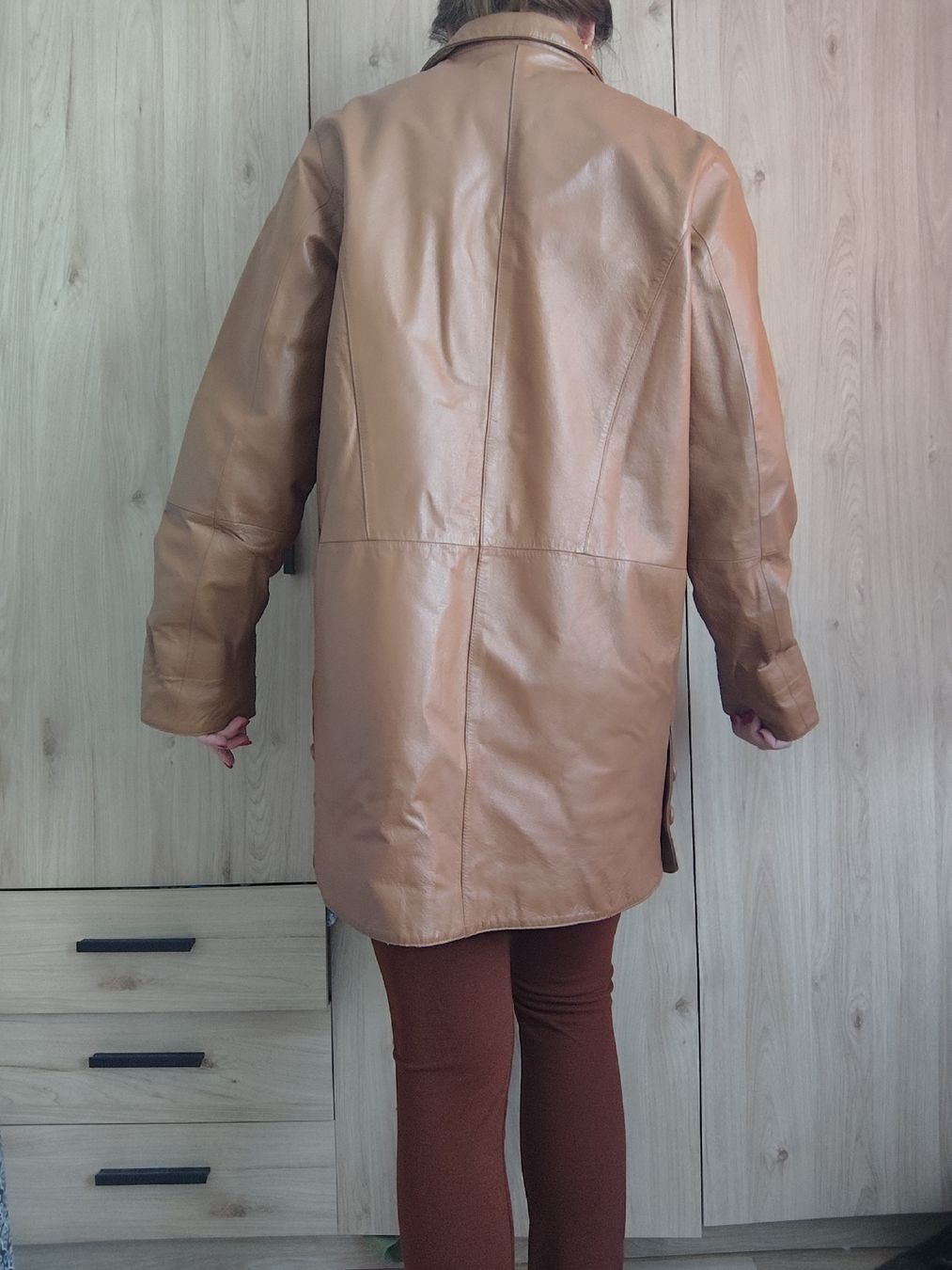 Giacche: Leather Jacket in Brown, Button and Zip Closure – Usato da Mägenwil venduto da VintageGirly 5