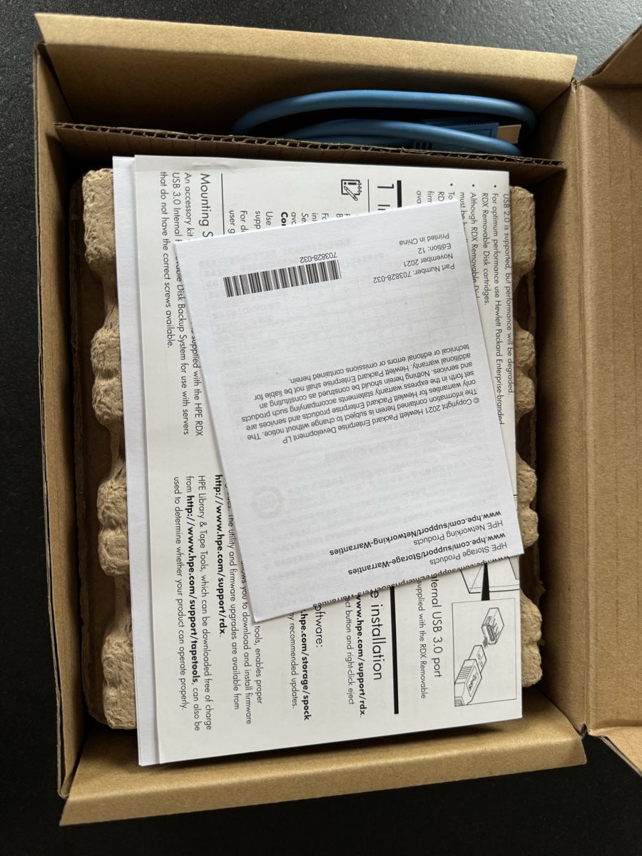 Hewlett Packard Docking station: HP HPE RDX USB 3.0 Internal Docking Station originalverpackt – Nuovo e nell'imballaggio originale da Berneck venduto da Koenner.J 2