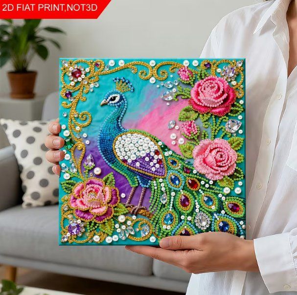 Kit bricolage: Diamond Painting Pfau-17-Brahmen-526 – Nuovo e nell'imballaggio originale da Obergösgen venduto da Diydiamant