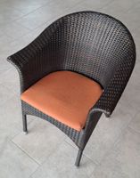 Gartenstuhl Rattanoptik braun mit Polster gebraucht