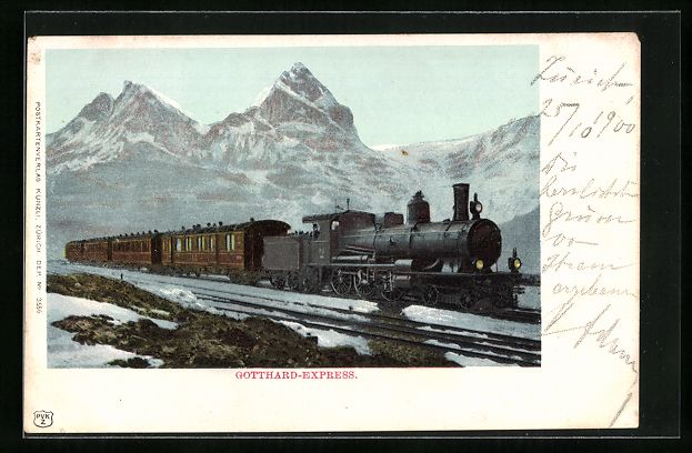 Ansichtskarten: Gotthardbahn, Gotthard-Express im Winter – Gebraucht aus Berlin von bartko-reher