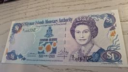 Cayman Islands 1 Dollar Banknote Queen Elizabeth II 2003