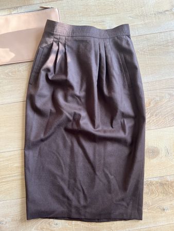 Jupe MaxMara 100% laine vierge marron T36