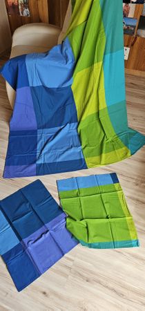 1 Duvet und 2 kissenbezüge farbenfroh