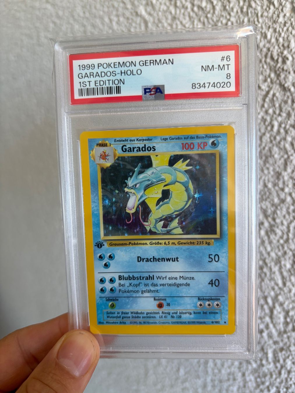 Pokémon Carte collezionabili: Garados 1. Edition Base Set PSA 8 – Usato da Kesswil venduto da tim_t2rm