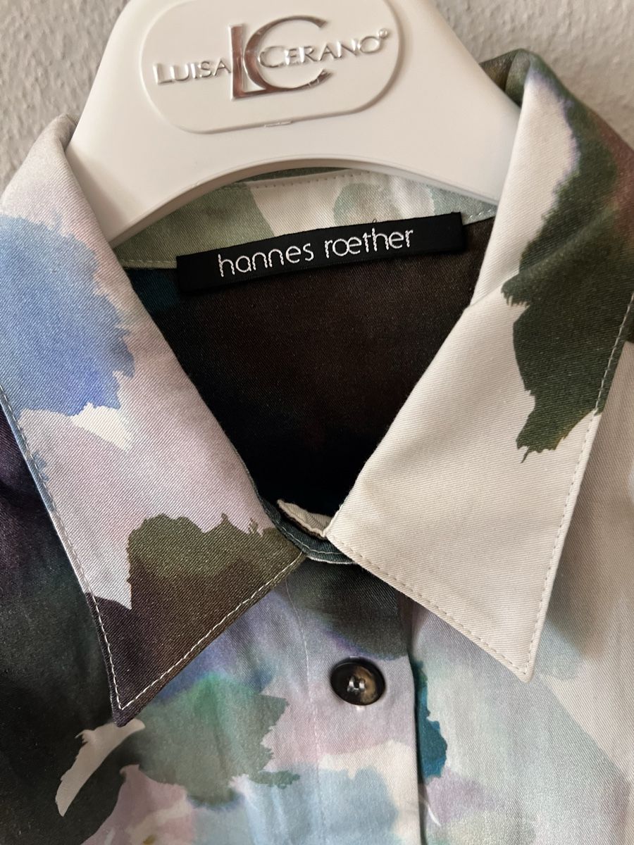 Hannes Roether Blusen: Bluse hannes roether, NEU, Gr. S, weiss grün blau – Gebraucht aus Solothurn von Brini06 1