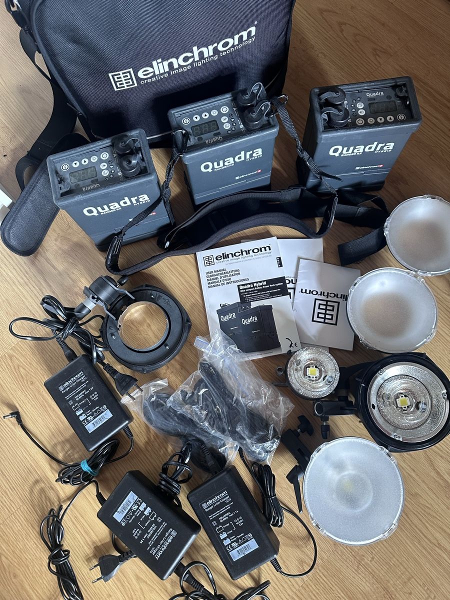Elinchrom Flash: Elinchrom 3 Quadra Akkus und 3 Blitzköpfe – Usato da Münsingen venduto da Secondhand89 1