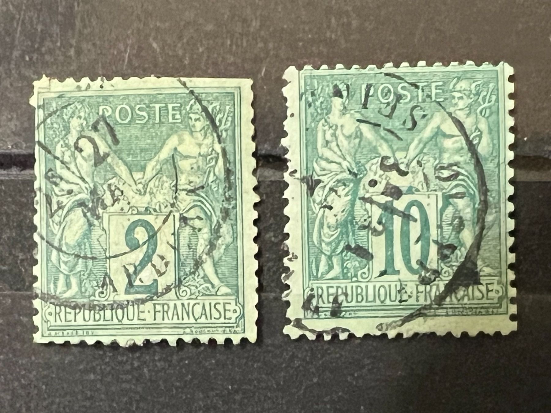 Tutti i francobolli: () 2 Sage Type II N sous U 1876 Oblitérés – Usato da Lausanne venduto da ffhoud