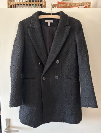 Schwarzer Bouclé-Blazer