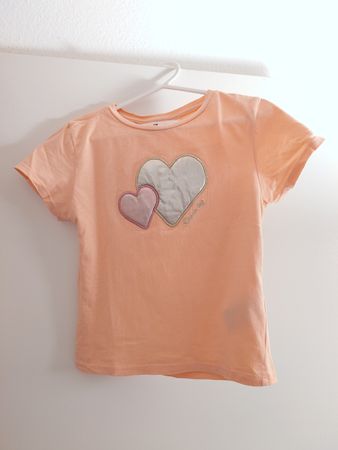 Mädchen T-Shirt Herzen, Grösse 98/104