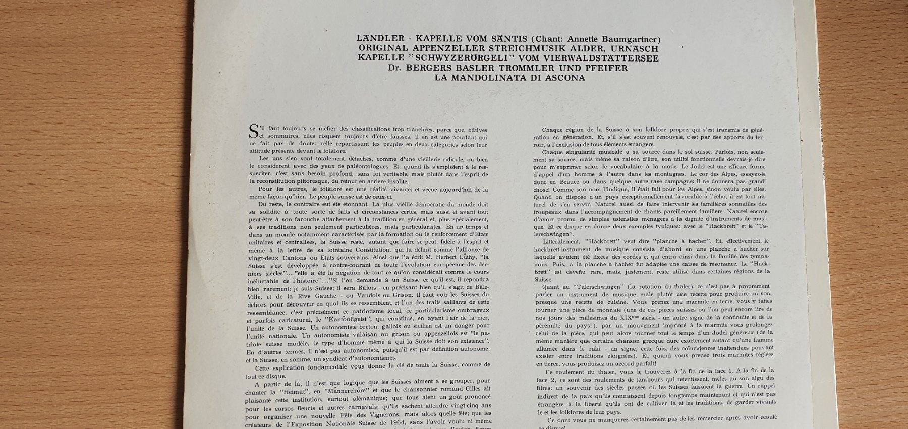 Dischi in vinile: 1 vinyle Échos des montagnes de  Suisse – Usato da Moutier venduto da mai_pq7w 1