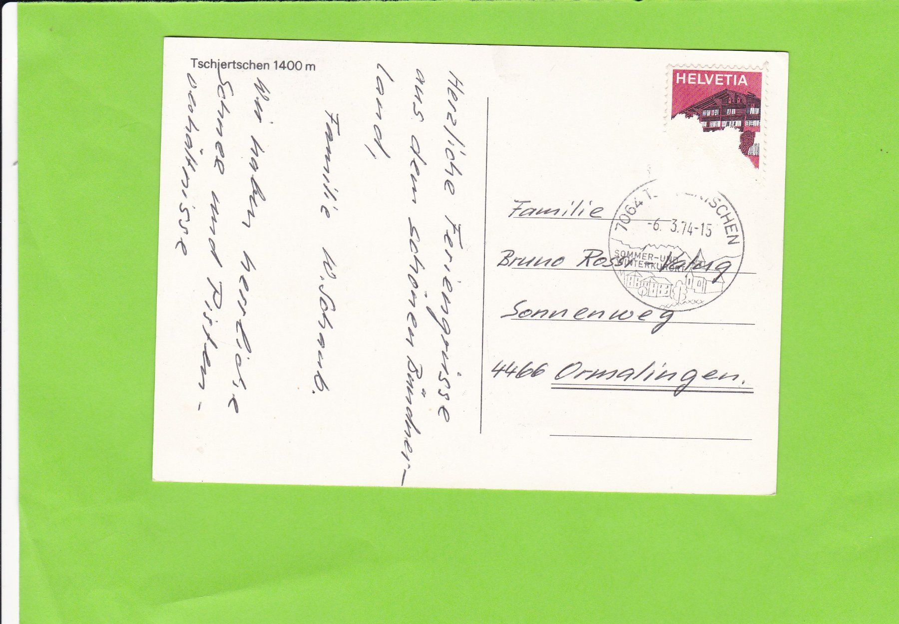 Cartoline postali: Tschiertschen – Usato da St. Peterzell venduto da neckertal 1