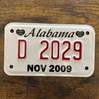 🇺🇸 U.S. Motorradnummer, Alabama D 2029 - (18x10cm)