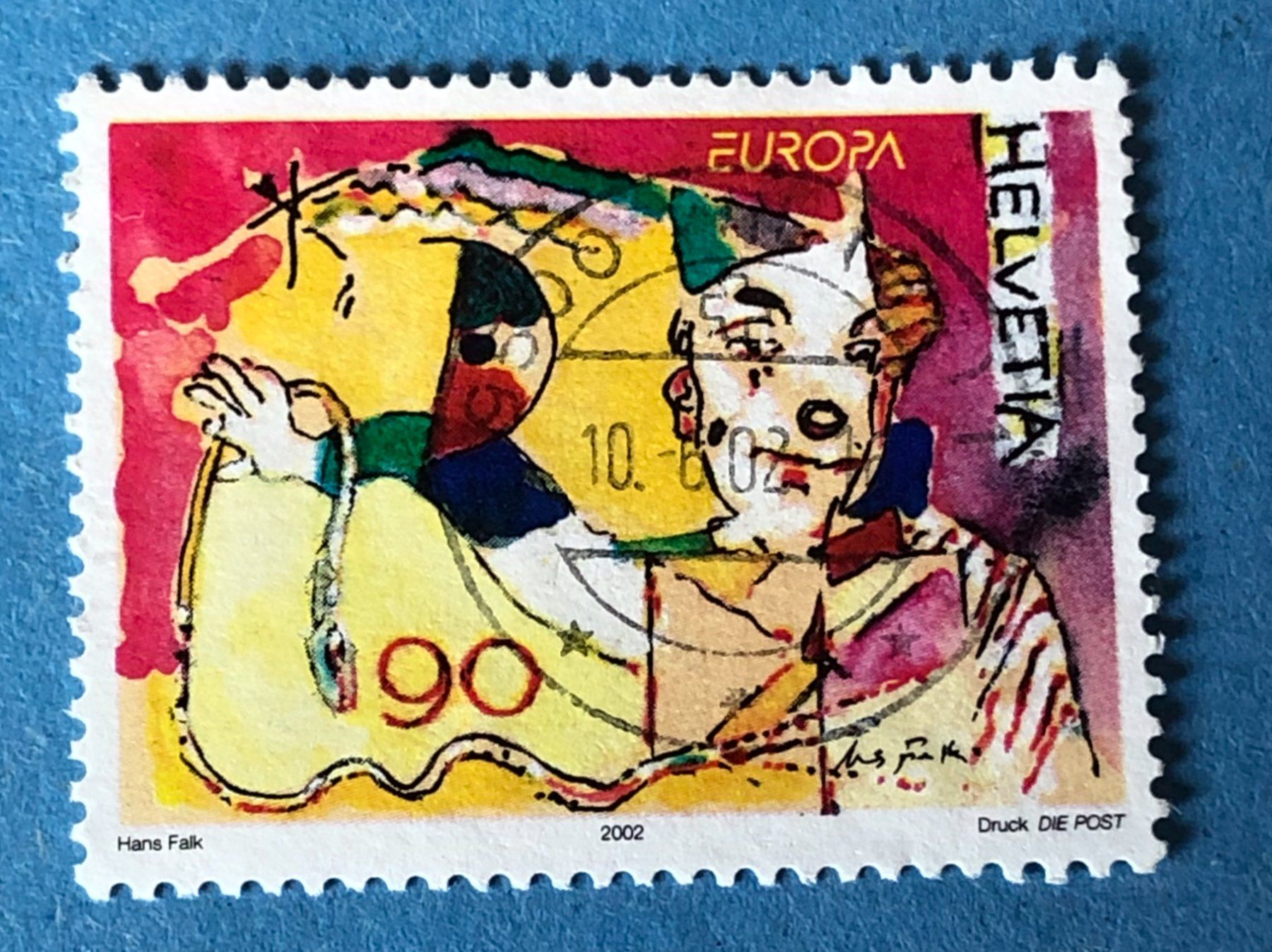 Tutti i francobolli: Nr. 1052 Clown mit Requisiten GESTEMPELT 2002    – Usato da Aarau venduto da Billa007