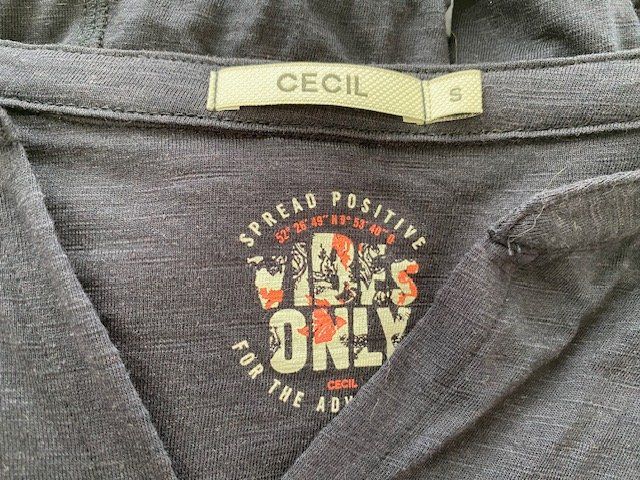 Cecil T-Shirts: CECIL Shirt dunkelblau Gr. S Baumwolle / Modal – Gebraucht aus Füllinsdorf von Sunnebliemli7 8