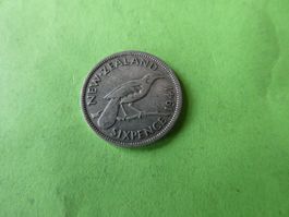 New Zealand 1941, 6 Pence - Silber