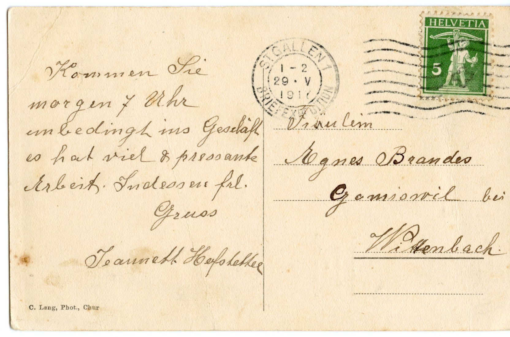 Cartoline postali: AK  Rabius – Usato da Ruggell venduto da spalkur42 1