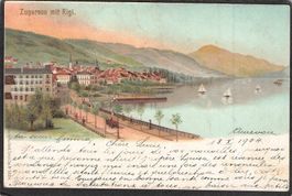 ^Zug , Zugersee mit Rigi , gel. 1904
