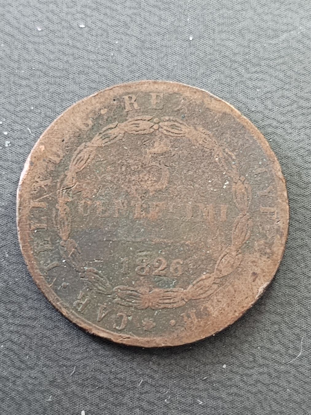 Tutti le monete: Sardegna 5 centesimi 1826 – Usato da Nidau venduto da Misterpix