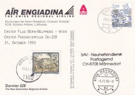 Erstflug Air Engiadina Bern - Wien 1993