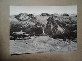 Blick vom Weisshorn auf Arosa Graubünden s/w Karte