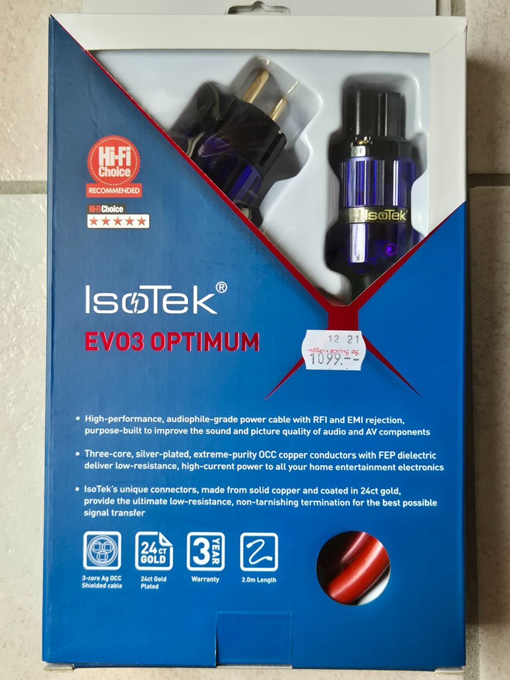 Isotek Cavi: IsoTek EVO3 Optimum Netzkabel (SchuKo/C15) 2.0m – Usato da Beringen venduto da 2015ursh 4