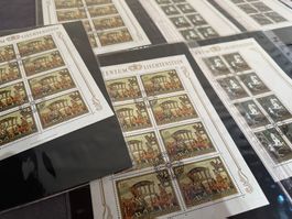 Sammlung FL Lichtenstein 9x Bogen Ersttag gestempelt 1978