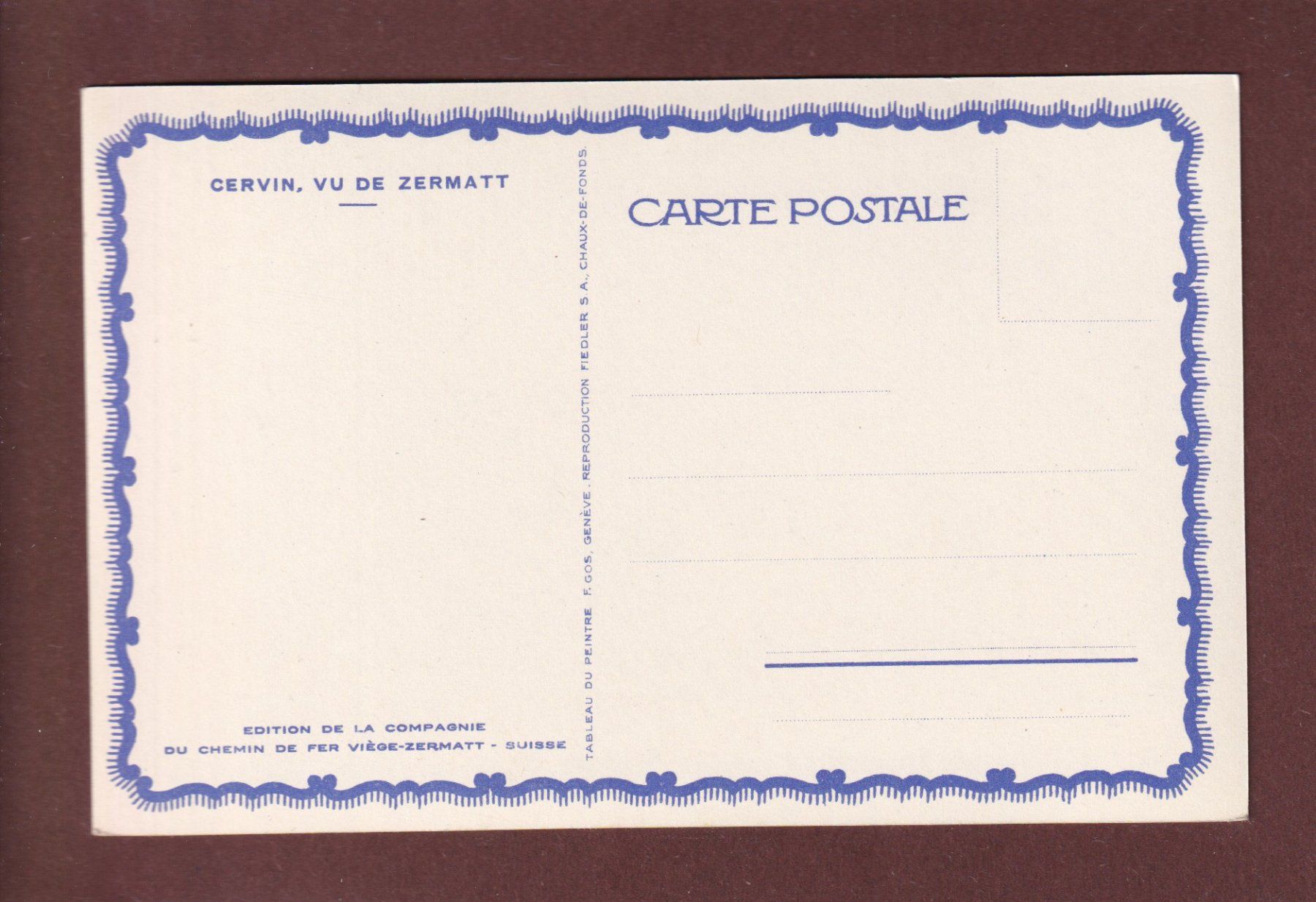 Cartoline postali: CERVIN vu de Zermatt – Usato da Pully venduto da nicecards 1