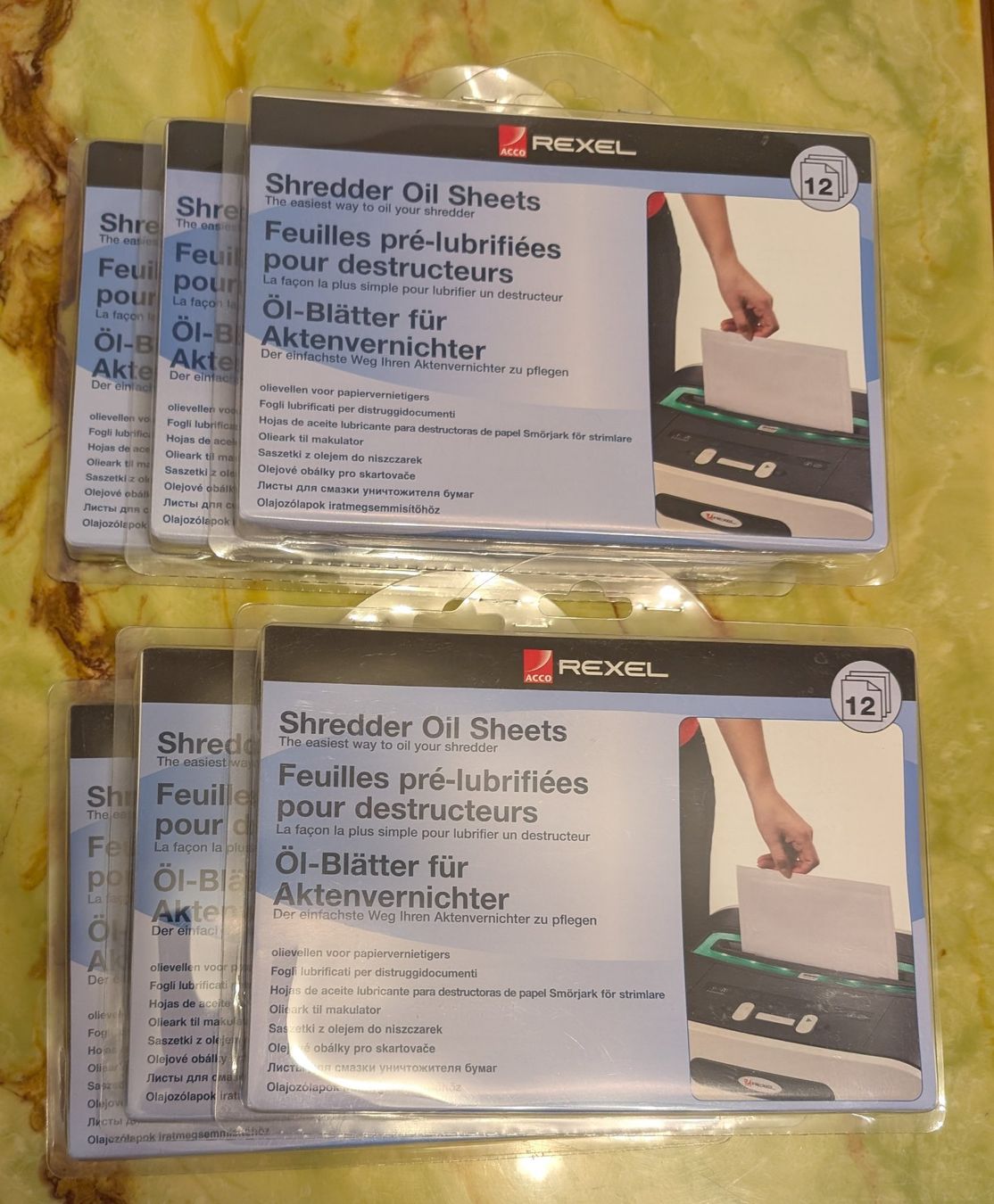 Rexel Aktenvernichter: REXEL Öl Blatt 12 Stück je Packung – Neu und originalverpackt aus Riehen von fab_972b