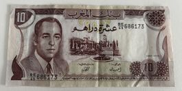 10 Dirham Banknote Marokko 1985 guter Zustand