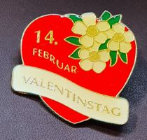 S511 - Pin Herz Blumen 14. Februar  Valentinstag