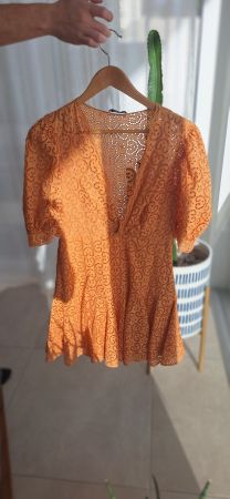 Sandro; Elegantes Kleid in Orange Grösse M