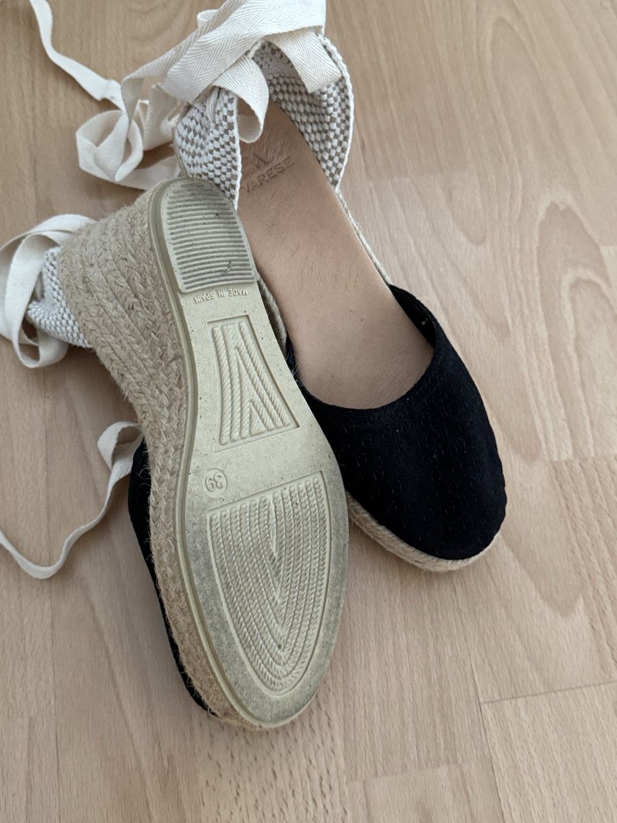 Scarpe da donna: Schwarze Espadrilles mit Bändel, Grösse 39, Top Zustand – Usato da Rombach venduto da jasmin_123456 4