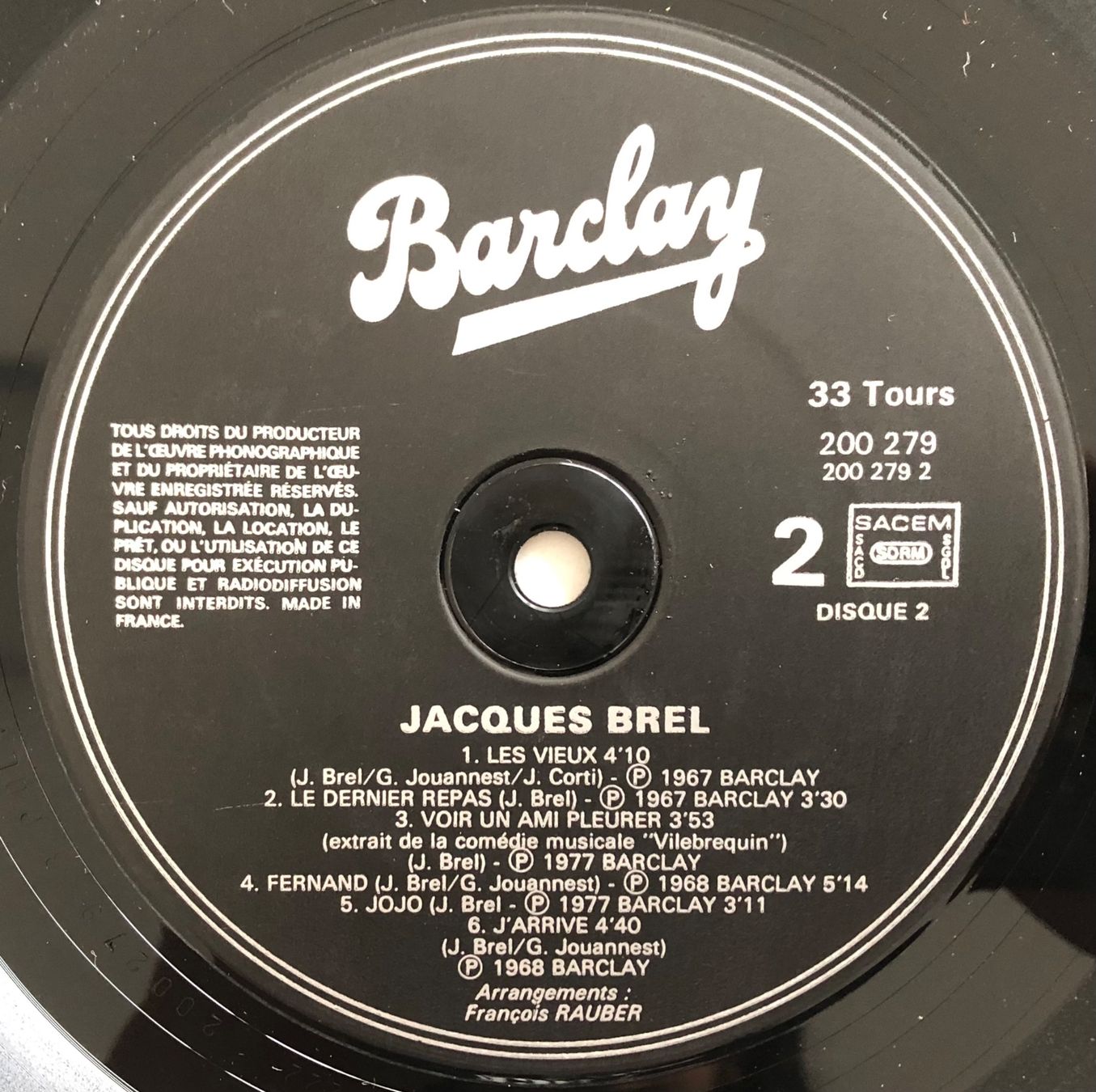 Schallplatten: JACQUES BREL - BREL – Gebraucht aus Poliez-Pittet von Newtown-Records 3