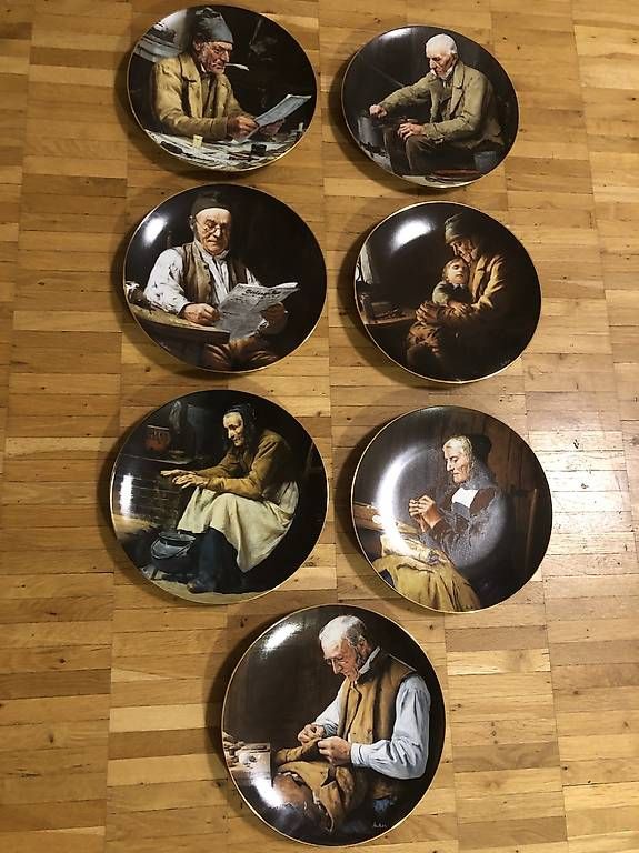 Piatti: 7 schön bemalte Teller – Nuovo e nell'imballaggio originale da Bellach venduto da die_8vsb